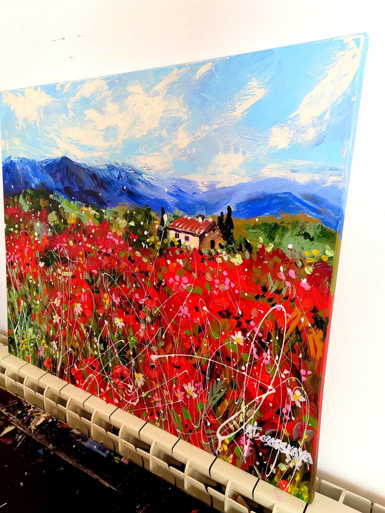 Original Contemporary Landscape Painting by Aliaksandra Tsesarskaya