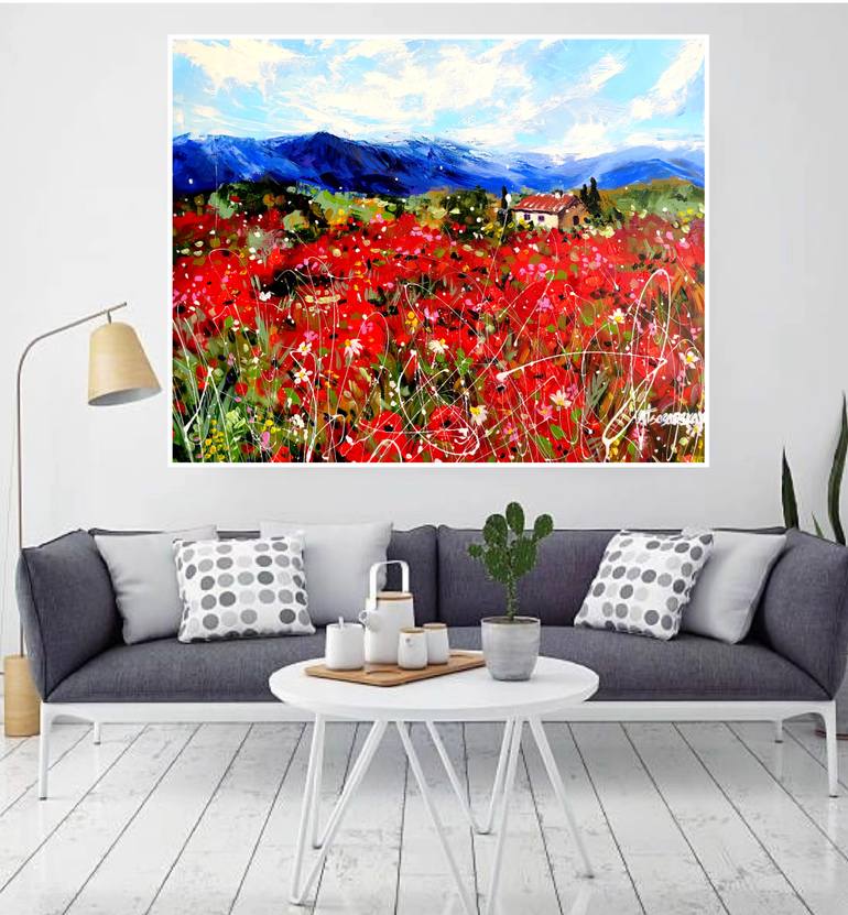 Original Contemporary Landscape Painting by Aliaksandra Tsesarskaya