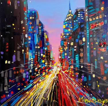 Original Contemporary Cities Paintings by Aliaksandra Tsesarskaya