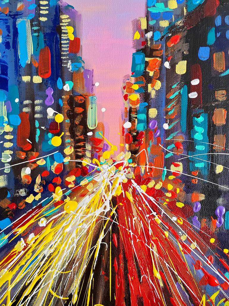 Original Contemporary Cities Painting by Aliaksandra Tsesarskaya