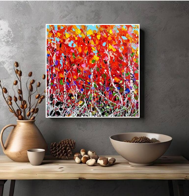 Original Abstract Landscape Painting by Aliaksandra Tsesarskaya