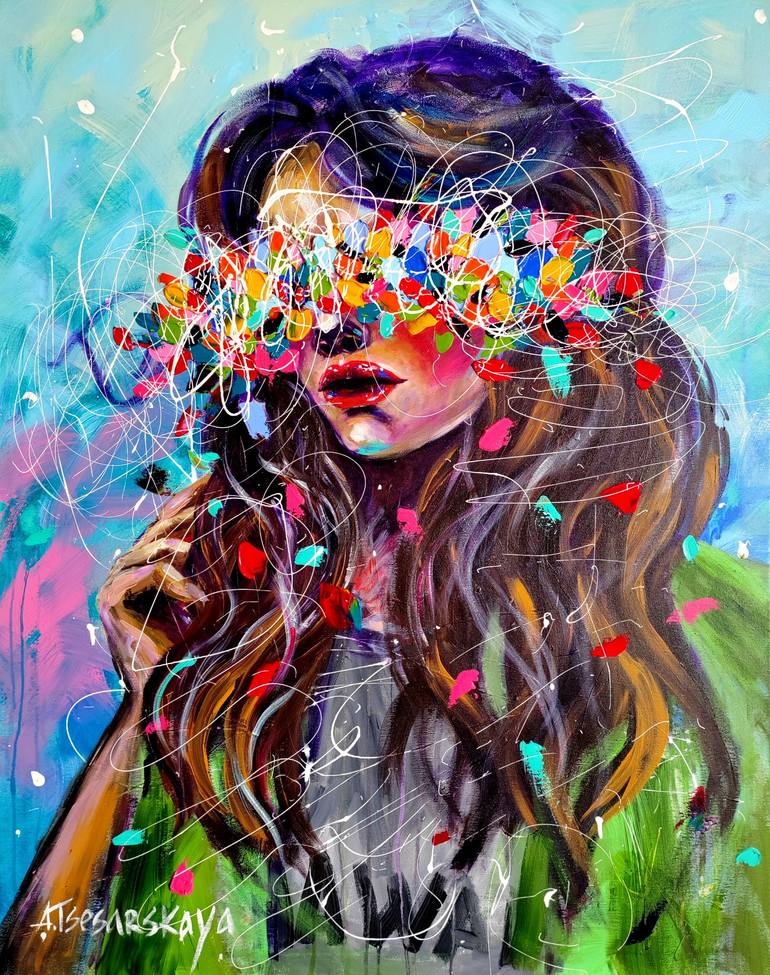 Print of Contemporary Women Paintings by Aliaksandra Tsesarskaya