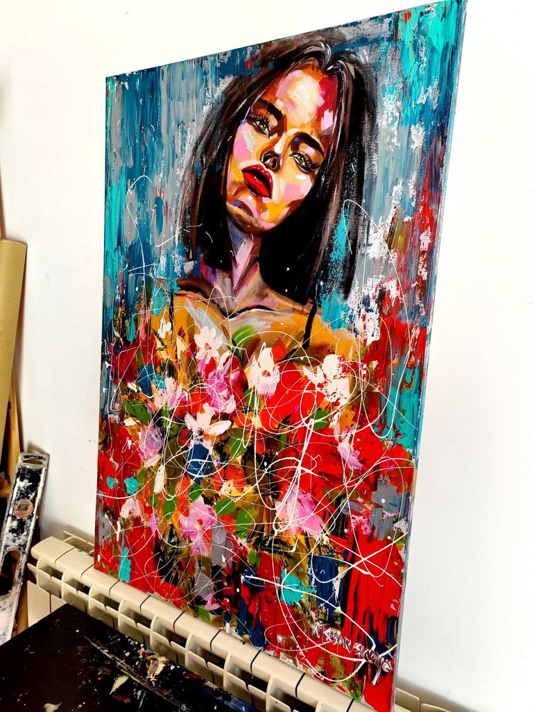 Original Contemporary Women Painting by Aliaksandra Tsesarskaya