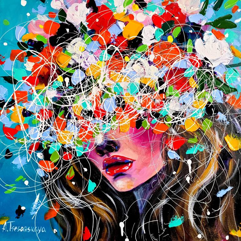 Print of Contemporary Women Paintings by Aliaksandra Tsesarskaya