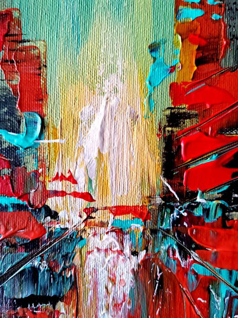 Original Abstract Expressionism Cities Painting by Aliaksandra Tsesarskaya