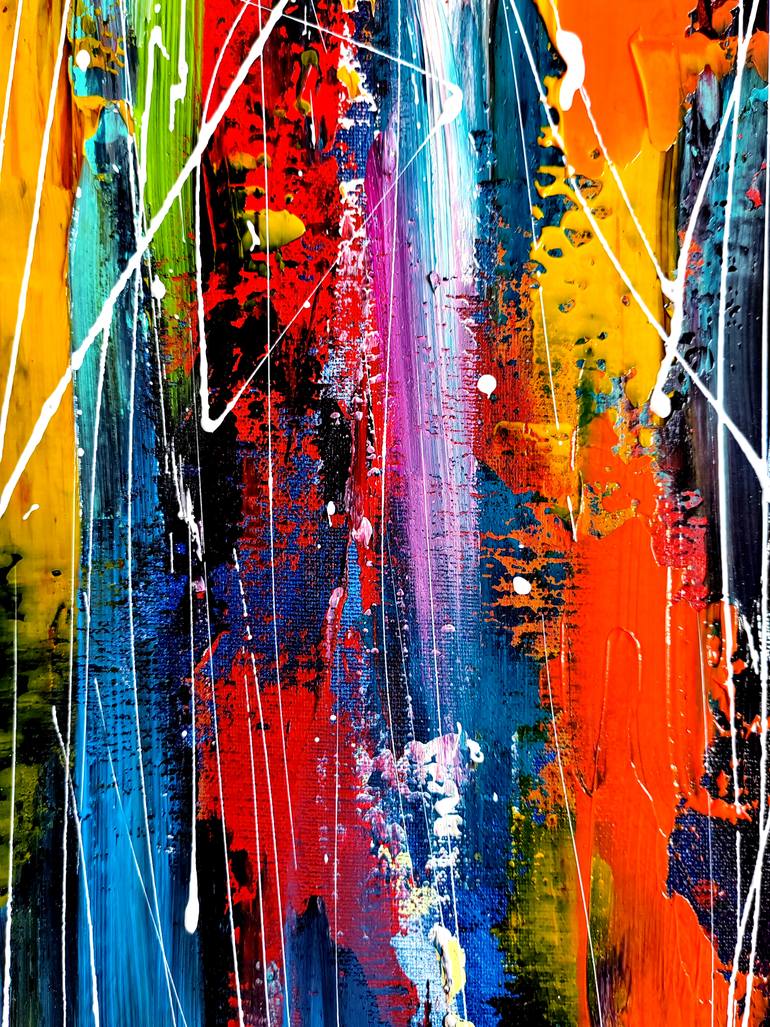 Original Abstract Expressionism Cities Painting by Aliaksandra Tsesarskaya