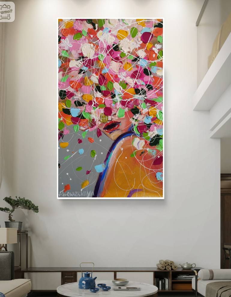 Original Abstract Expressionism Women Painting by Aliaksandra Tsesarskaya