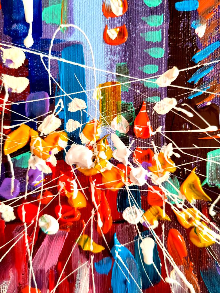 Original Abstract Expressionism Cities Painting by Aliaksandra Tsesarskaya