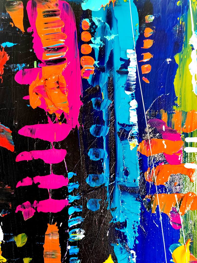 Original Abstract Expressionism Cities Painting by Aliaksandra Tsesarskaya