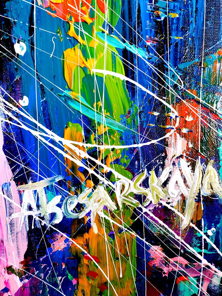 Original Abstract Expressionism Cities Painting by Aliaksandra Tsesarskaya