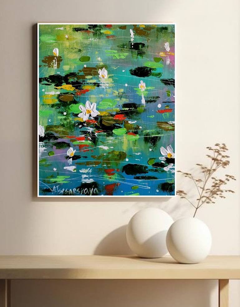 Original Abstract Expressionism Floral Painting by Aliaksandra Tsesarskaya