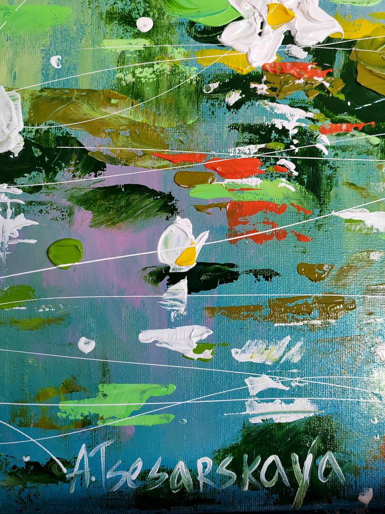 Original Abstract Expressionism Floral Painting by Aliaksandra Tsesarskaya