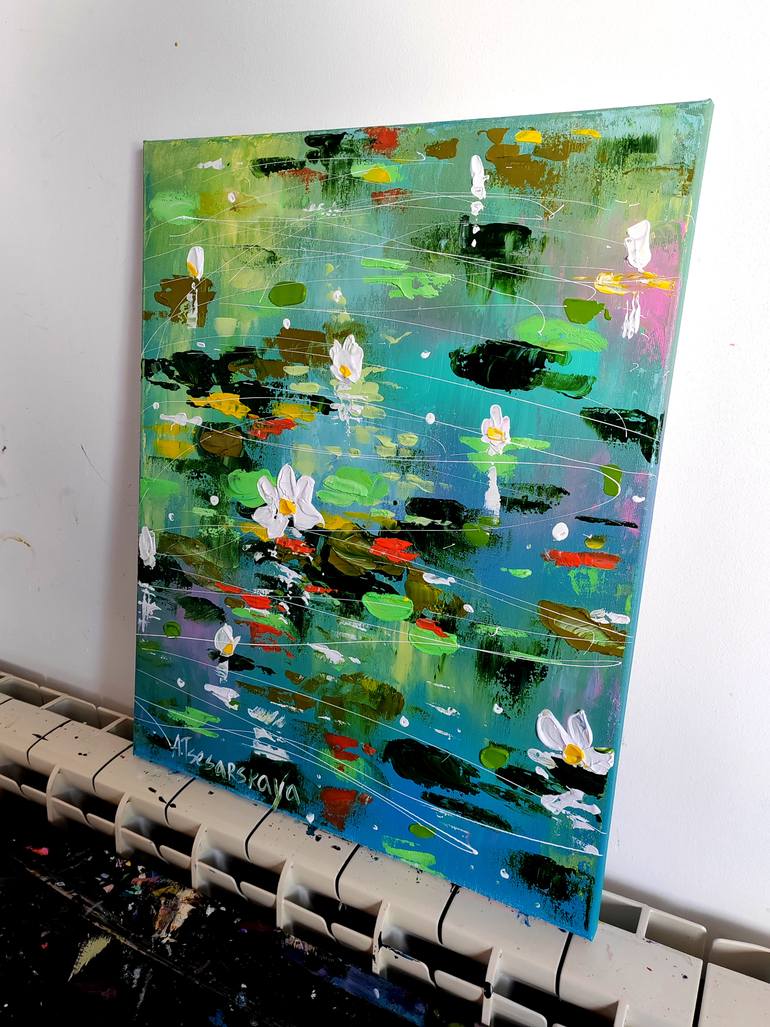 Original Abstract Expressionism Floral Painting by Aliaksandra Tsesarskaya