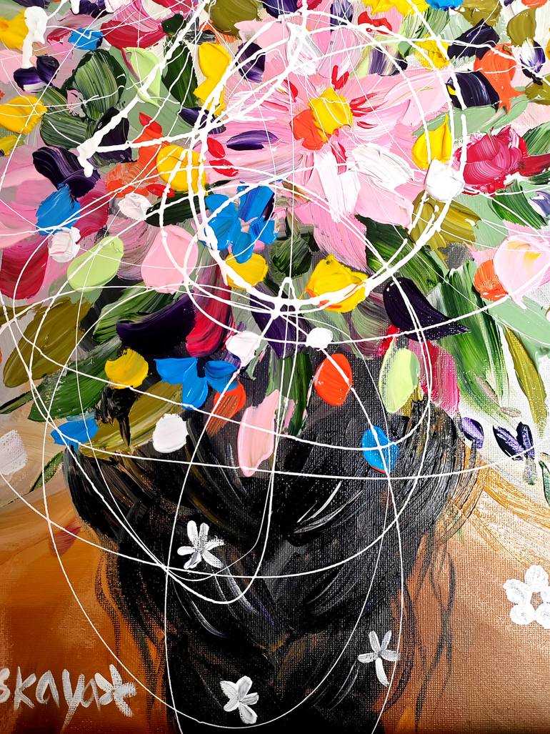 Original Contemporary Botanic Painting by Aliaksandra Tsesarskaya