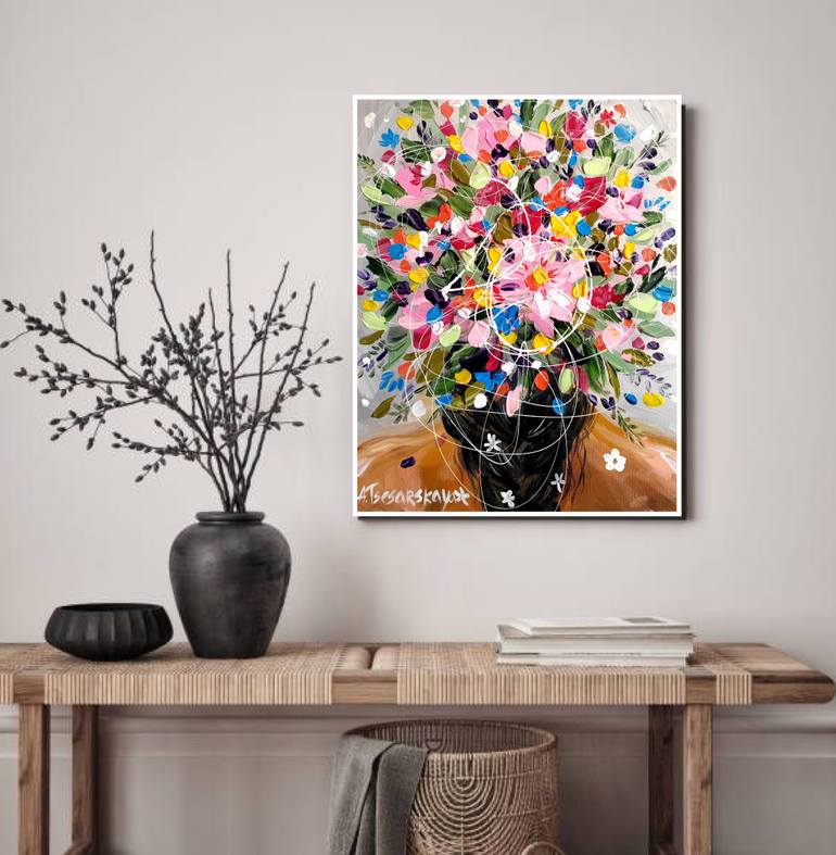 Original Contemporary Botanic Painting by Aliaksandra Tsesarskaya