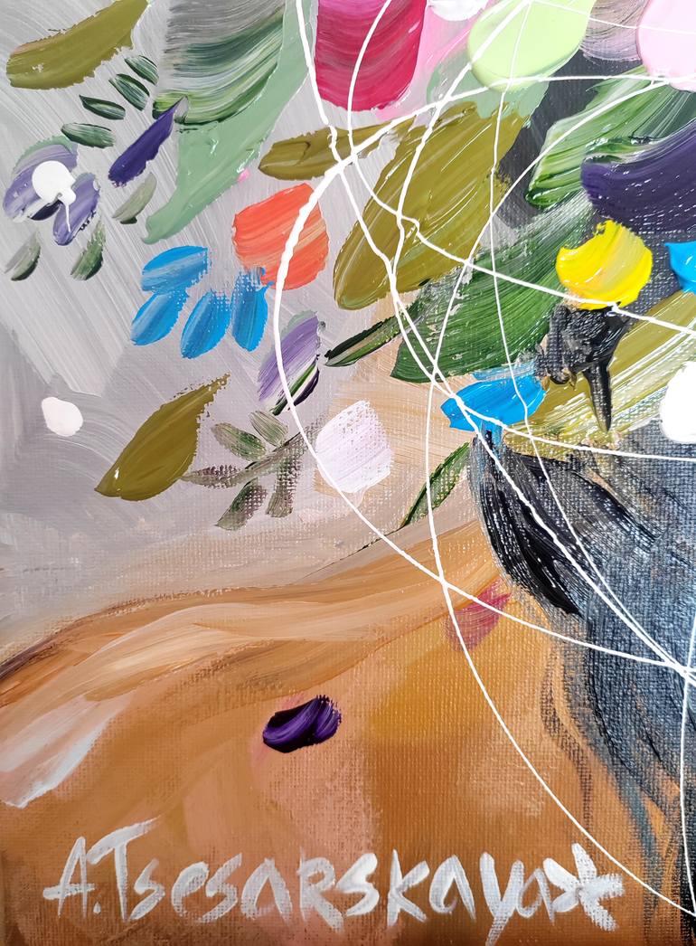 Original Contemporary Botanic Painting by Aliaksandra Tsesarskaya
