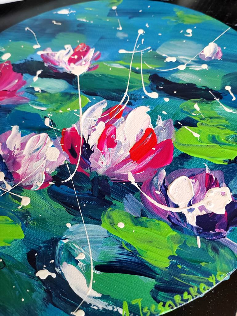 Original Abstract Floral Painting by Aliaksandra Tsesarskaya