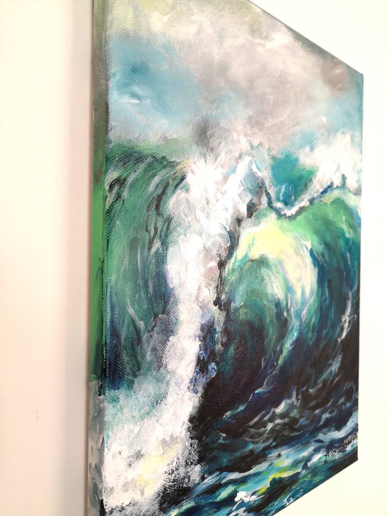 Original Abstract Expressionism Seascape Painting by Aliaksandra Tsesarskaya