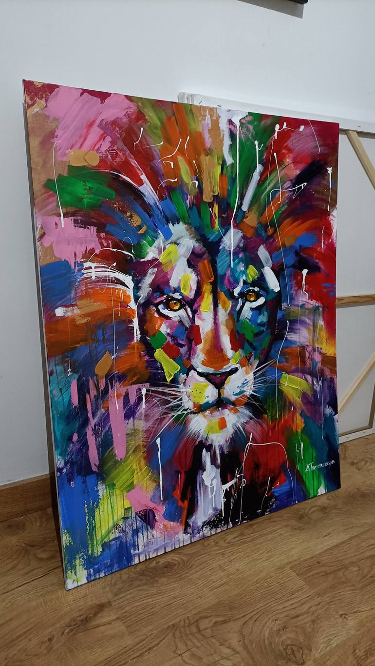 Original Abstract Expressionism Animal Painting by Aliaksandra Tsesarskaya