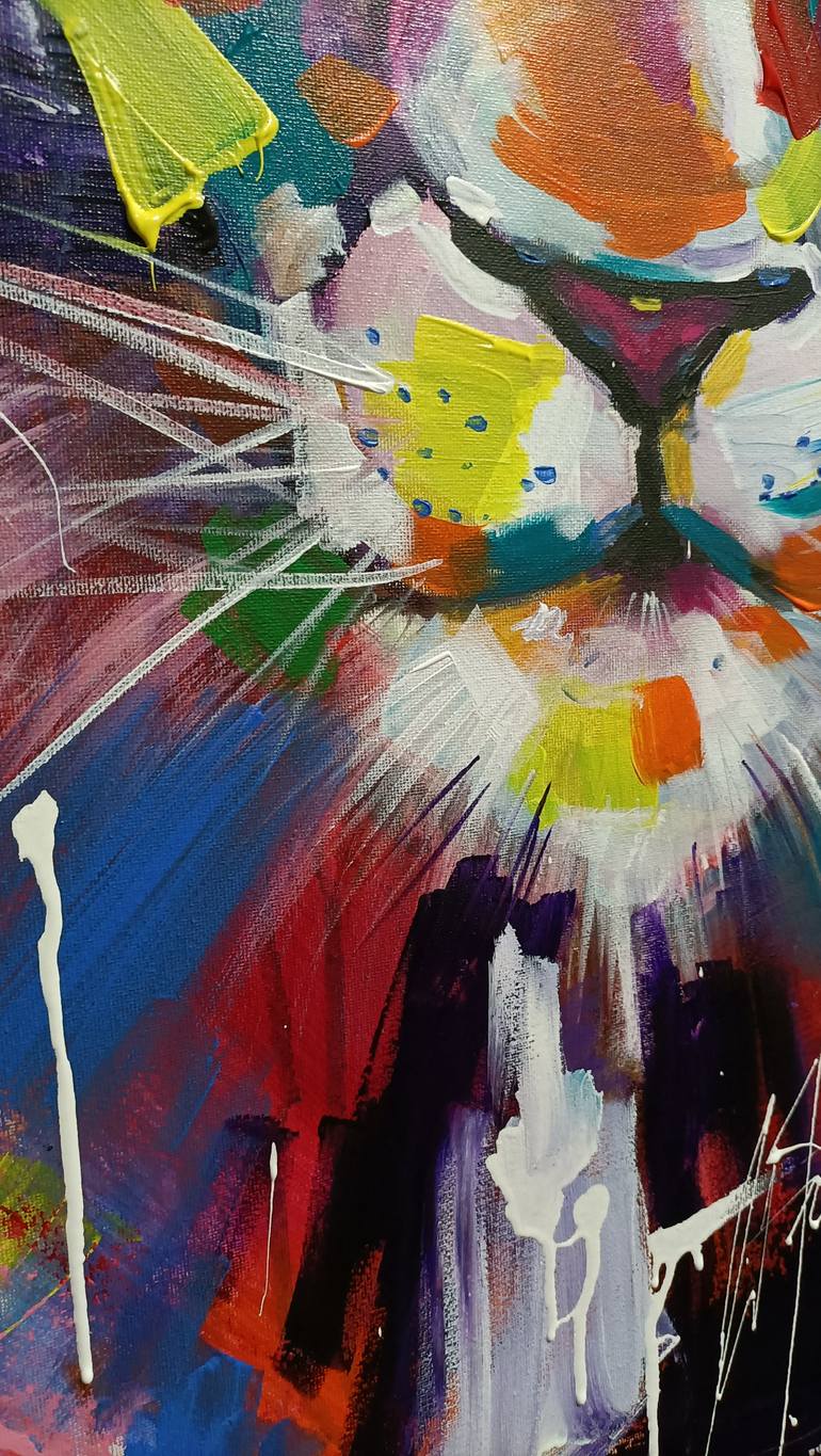 Original Abstract Expressionism Animal Painting by Aliaksandra Tsesarskaya