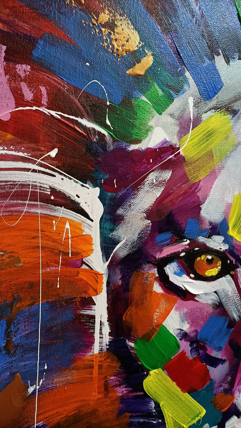 Original Abstract Expressionism Animal Painting by Aliaksandra Tsesarskaya