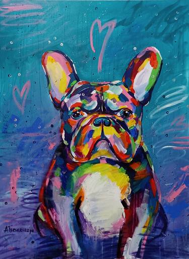 Print of Abstract Dogs Paintings by Aliaksandra Tsesarskaya