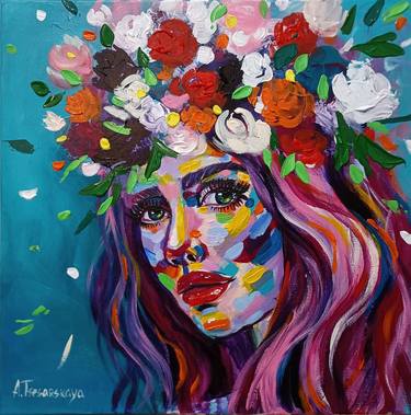 Original Abstract Expressionism Portrait Paintings by Aliaksandra Tsesarskaya