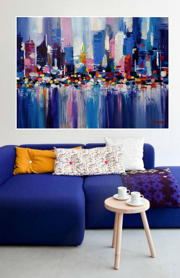 New York city - abstract painting city, pop art city