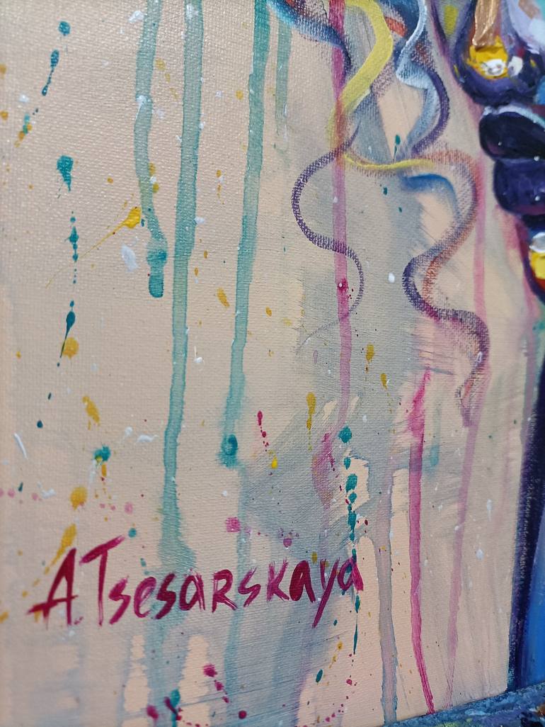 Original Abstract Expressionism Women Painting by Aliaksandra Tsesarskaya