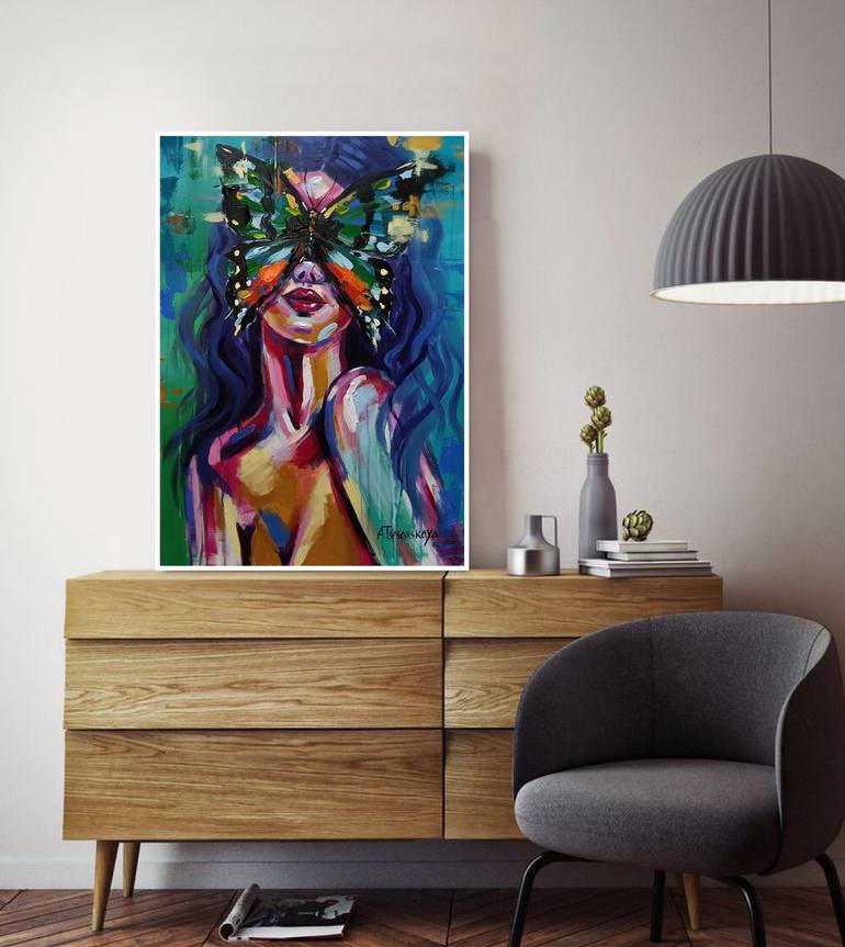 Original Abstract Women Painting by Aliaksandra Tsesarskaya