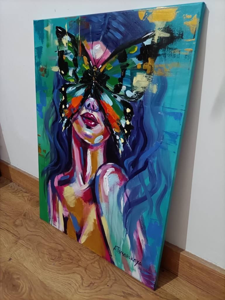 Original Abstract Women Painting by Aliaksandra Tsesarskaya