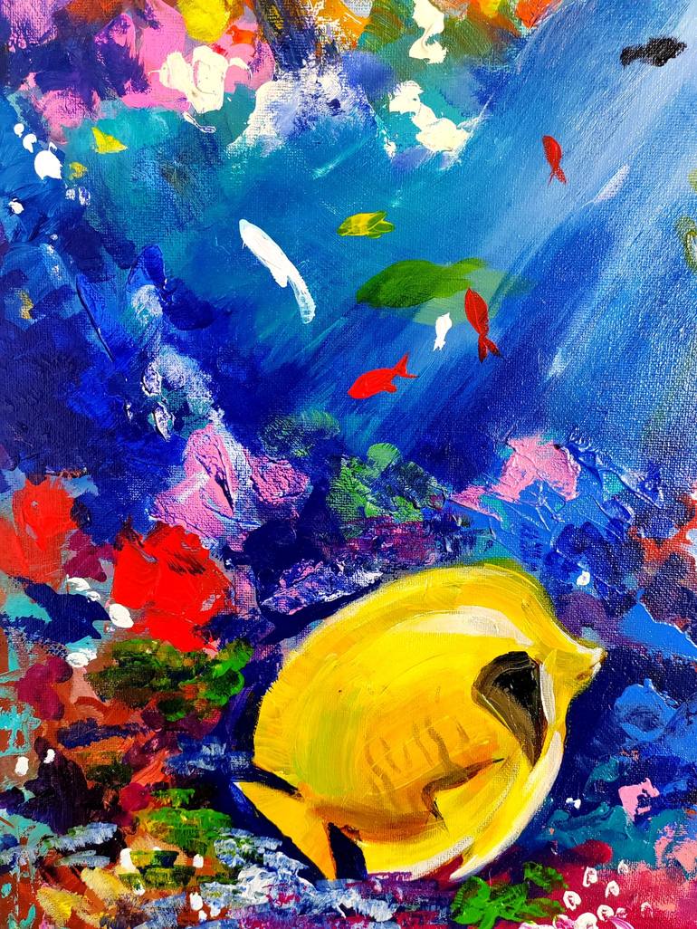 Original Fine Art Fish Painting by Aliaksandra Tsesarskaya