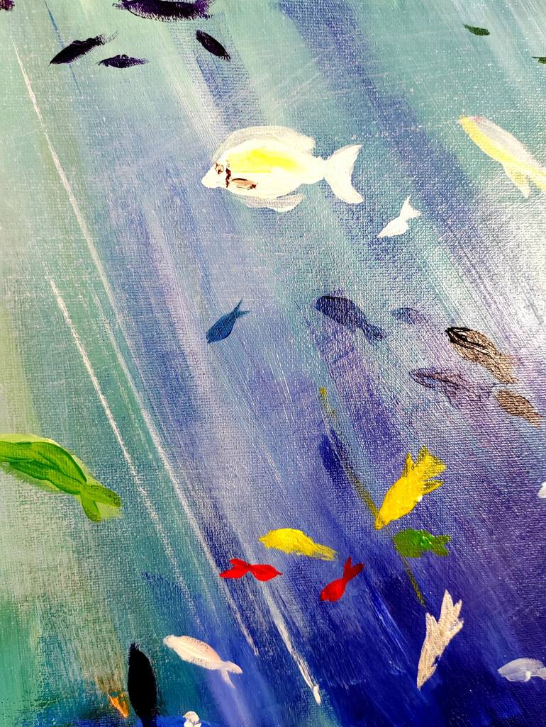 Original Fine Art Fish Painting by Aliaksandra Tsesarskaya