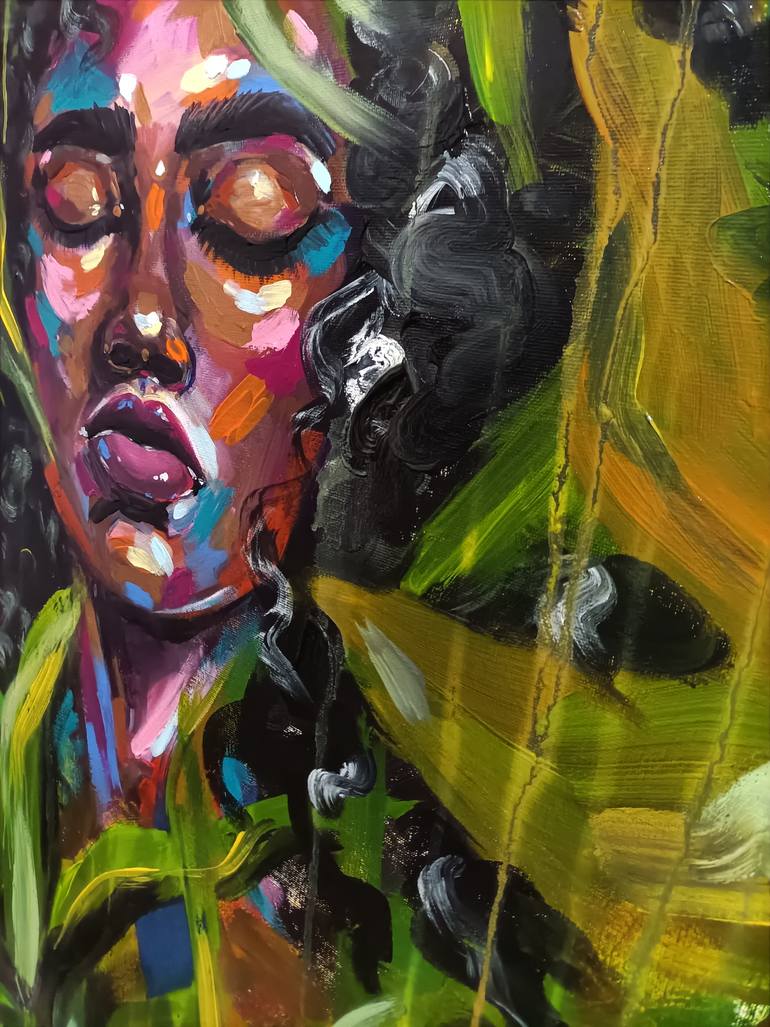 Original Figurative People Painting by Aliaksandra Tsesarskaya