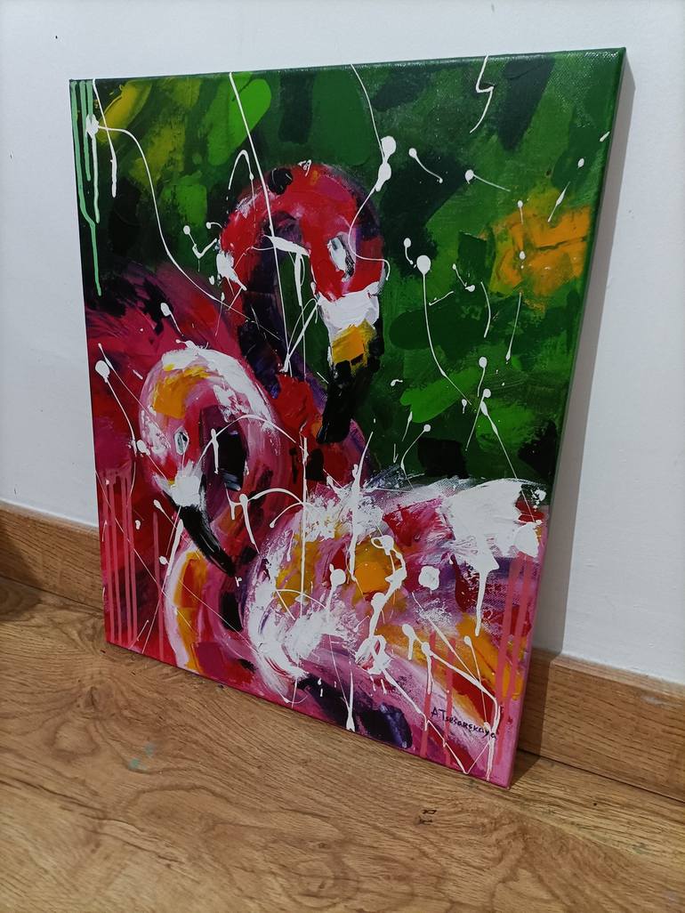 Original Abstract Expressionism Animal Painting by Aliaksandra Tsesarskaya