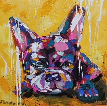 Print of Dogs Paintings by Aliaksandra Tsesarskaya