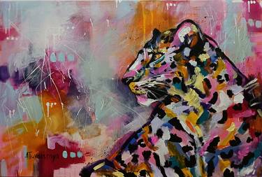 Leopard - original acrylic painting on canvas thumb