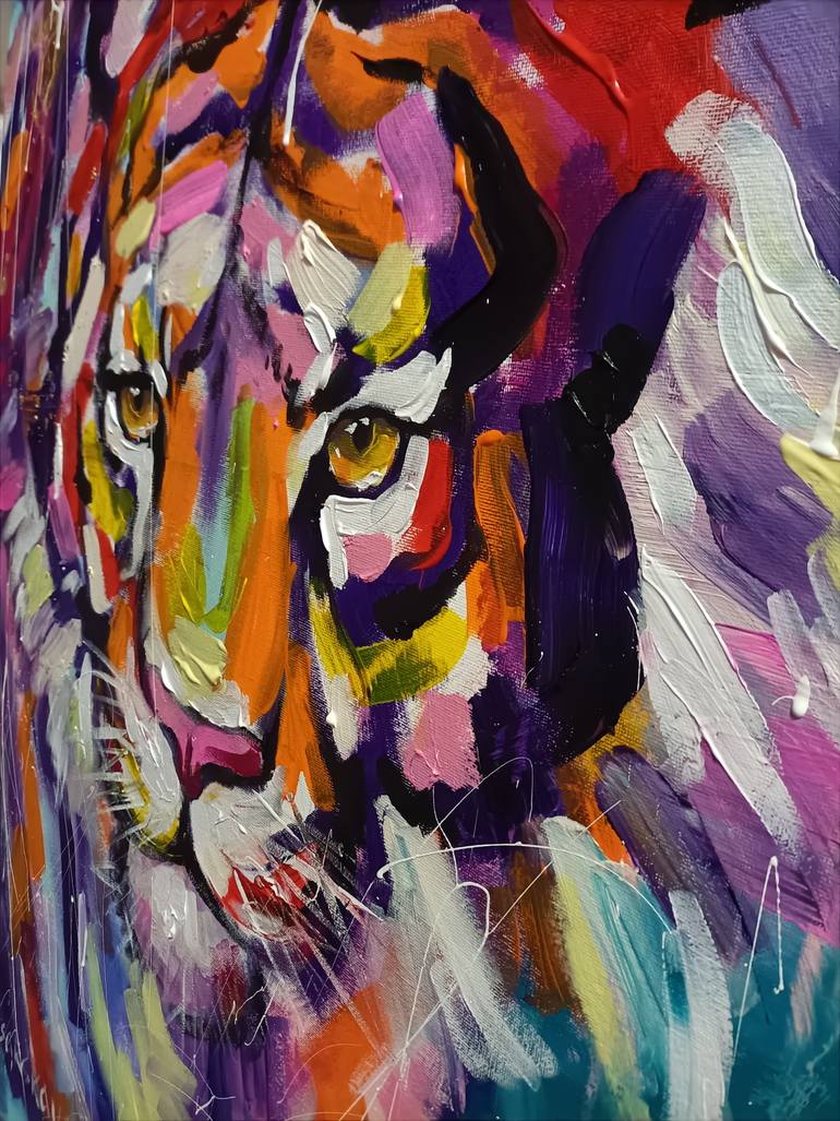 Original Impressionism Animal Painting by Aliaksandra Tsesarskaya