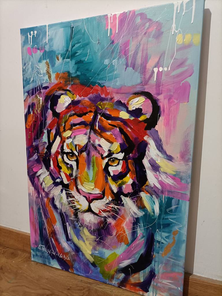 Original Impressionism Animal Painting by Aliaksandra Tsesarskaya