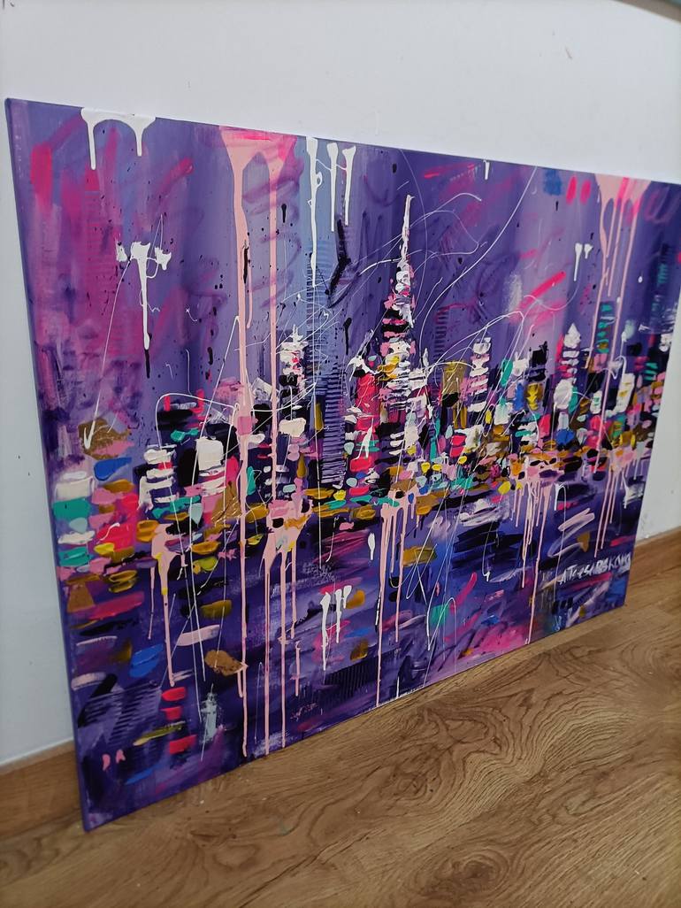 Original Impressionism Cities Painting by Aliaksandra Tsesarskaya