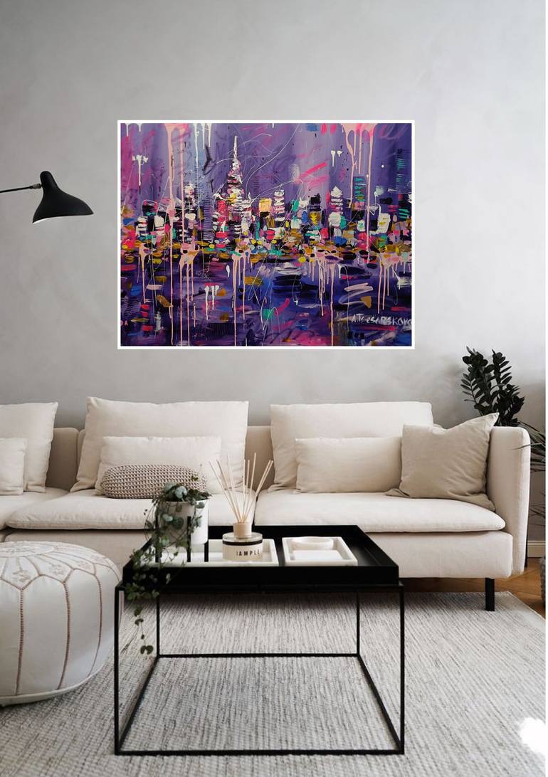 Original Impressionism Cities Painting by Aliaksandra Tsesarskaya