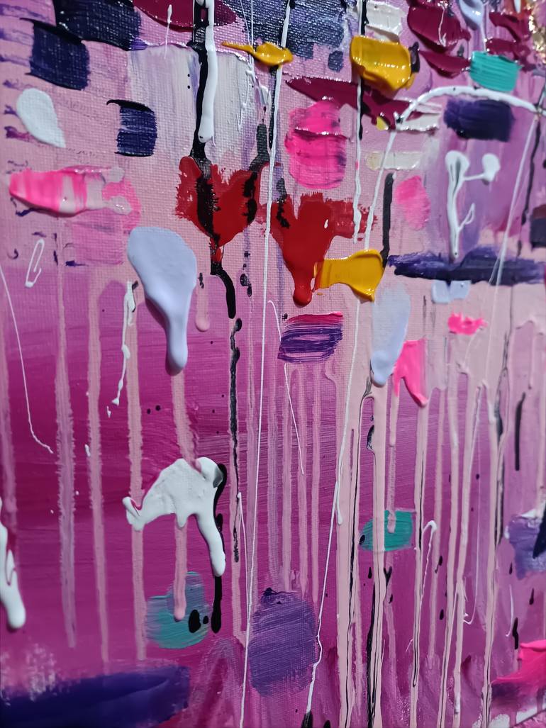 Original Abstract Expressionism Cities Painting by Aliaksandra Tsesarskaya