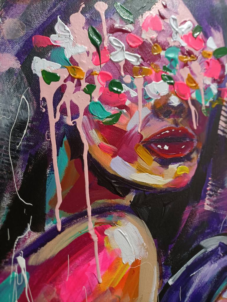 Original Figurative People Painting by Aliaksandra Tsesarskaya