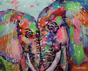 Original Fine Art Animal Paintings by Aliaksandra Tsesarskaya