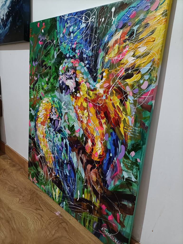 Original Figurative Animal Painting by Aliaksandra Tsesarskaya