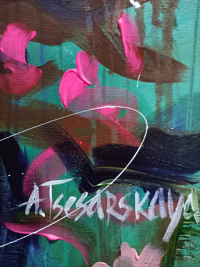 Original Figurative Animal Painting by Aliaksandra Tsesarskaya