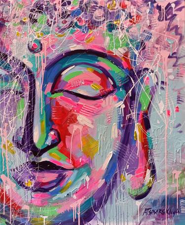 Buddha - original acrylic painting on canvas thumb