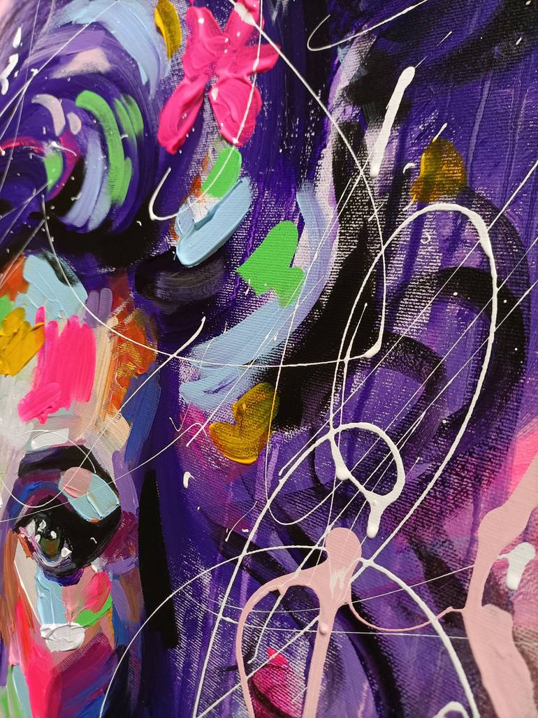 Acryl Painting 作者不明 Marilyn Monroe - colorful portrait pop art Painting by