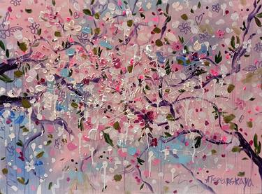 Original Abstract Botanic Paintings by Aliaksandra Tsesarskaya