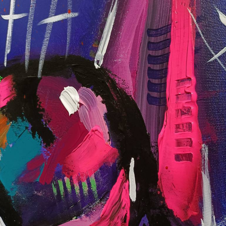 Original Abstract Expressionism Comics Painting by Aliaksandra Tsesarskaya